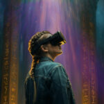 Mannequin ViAir Two , elle regarde dans son casque , elle se situe dans un endroit mystérieux , est elle dans la réalité ou la VR ?